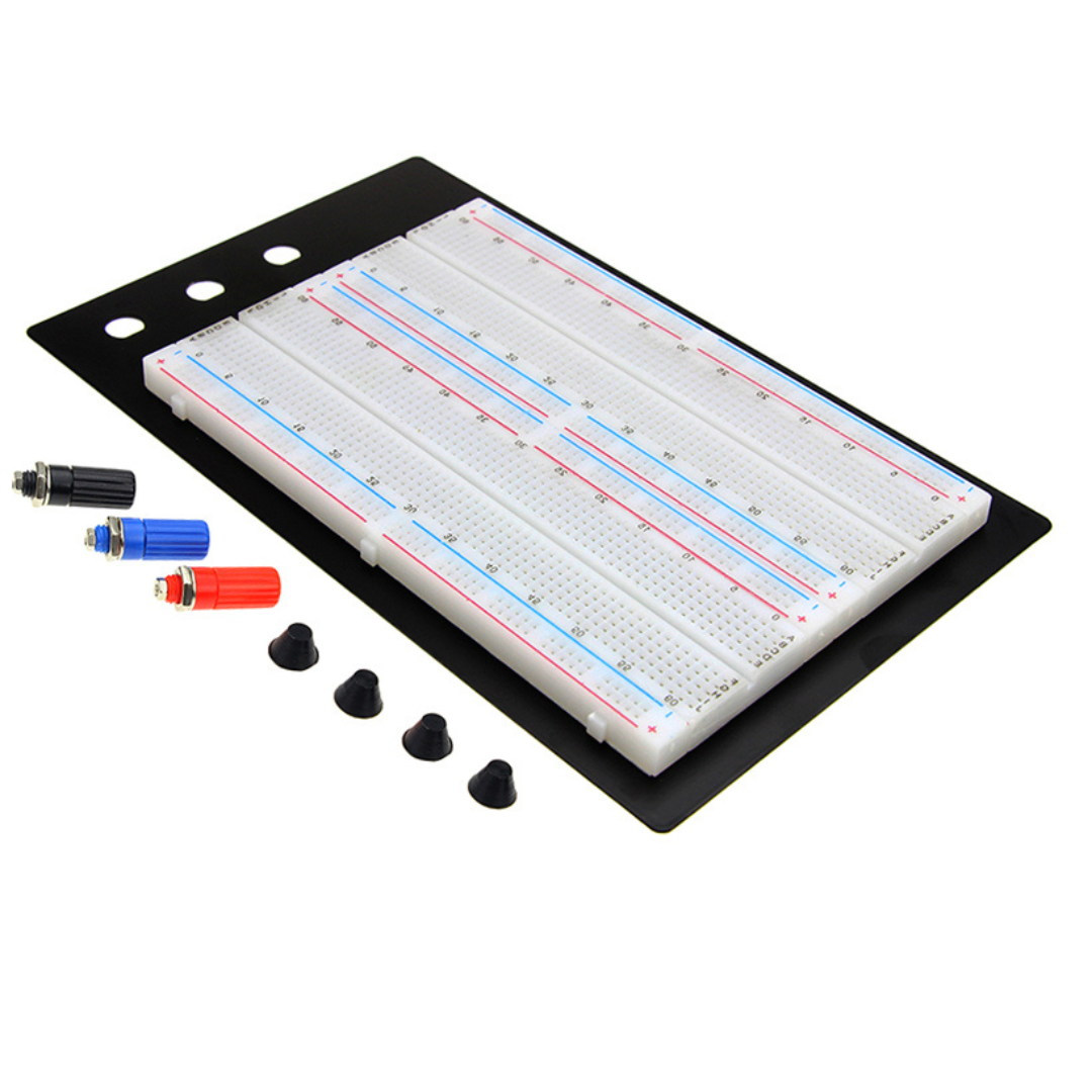 Protoboard 1660 Pontos Com Base Metal e Bornes – Eletrônica Fácil ...